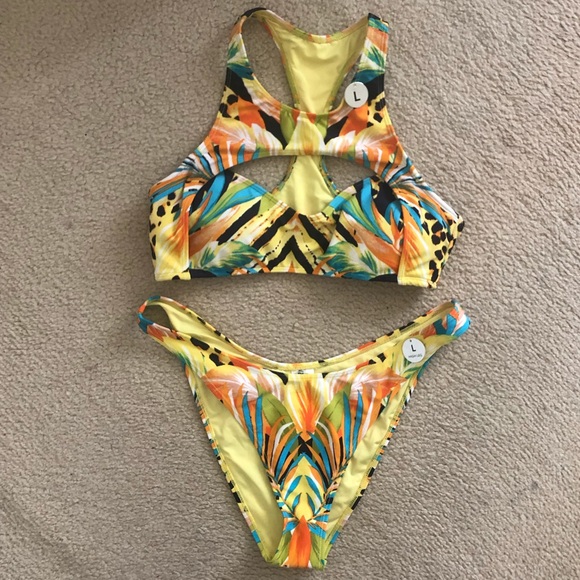 Forever 21 Other - NWT Forever 21 Tropical Cutout Bikini Set